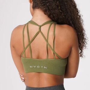 NVGTN Khaki Green Galaxy Ribbed Seamless Bra